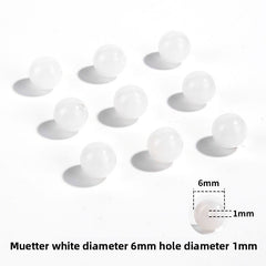 Hetian jade round beads, snowy white/pale celadon, polished, assorted 4–10 mm — Snowfield Whisper.