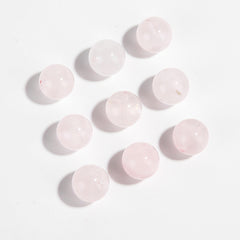 Snow Phantom Quartz round beads with frosty, snowflake-like inclusions—Frost-Mist Bloom (10/12 mm).