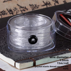 Crystal Elastic Beading Cord – Clear Stretch Jewelry String (0.5–1.5 mm, 5–120 m)