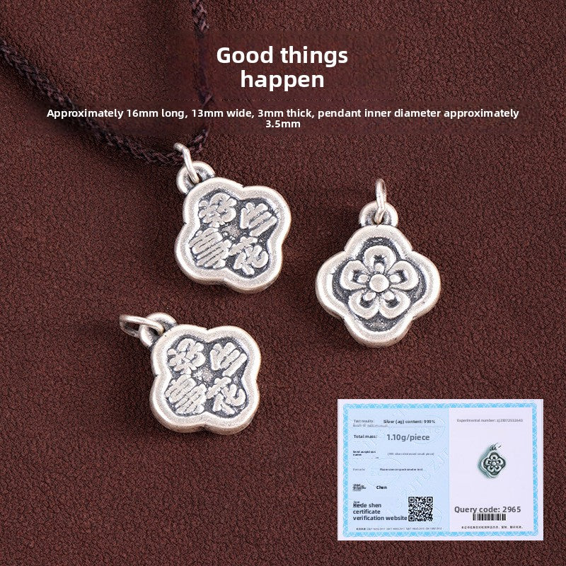 Relic Gleam 999 silver pendant, oxidized vintage finish