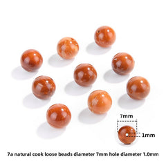 Natural Cook wood beads, amber-tone grain, polished, assorted 4–10 mm — Ambergrain Warmth.