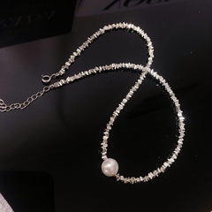 Artificial Silver Fragment Pearl Choker