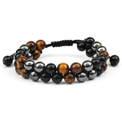 MagnetAura Duo · Tiger Eye & Agate Power Bracelet