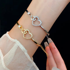Zircon Hollow Heart Bracelet – Minimalist Chic & Everyday Elegance