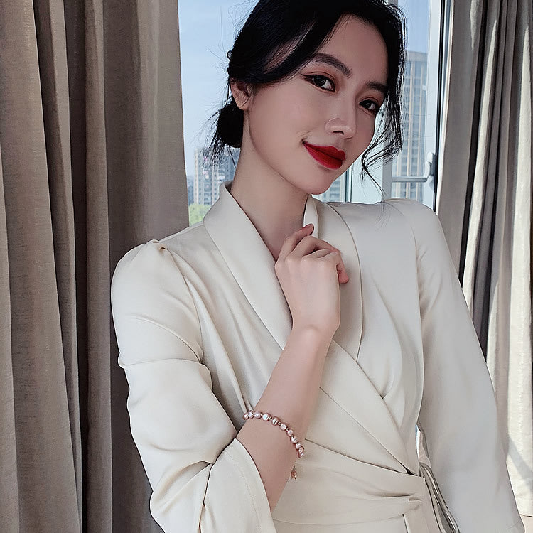 Baroque Freshwater Pearl & Crystal Bracelet Collection – Korean Chic Light Luxury