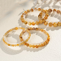 Golden Tiger Eye Bead Bracelet – natural polished stone beads on wrist