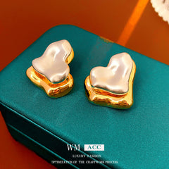 Vintage Pearl Stud Earrings Series – Courtly Chic Light Luxury
