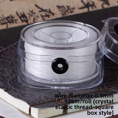 Crystal Elastic Beading Cord – Clear Stretch Jewelry String (0.5–1.5 mm, 5–120 m)