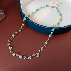 Baroque freshwater pearl colorful bead necklace and bracelet set – light luxury elegant women’s jewelry