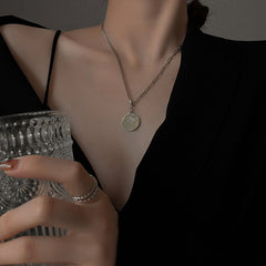 Versatile Minimalist Titanium Steel Pearl Pendant Necklace