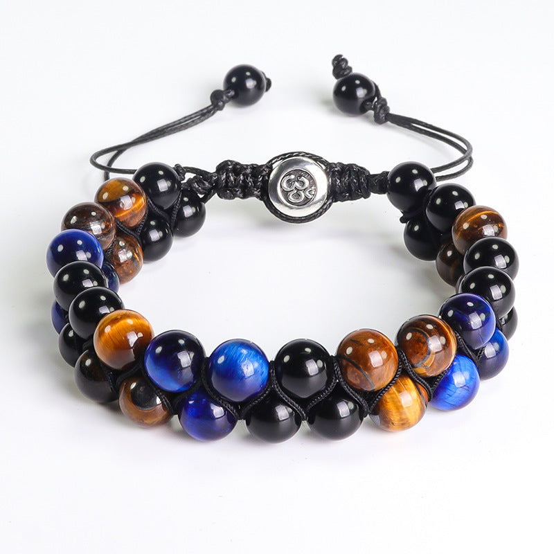 MagnetAura Duo · Tiger Eye & Agate Power Bracelet