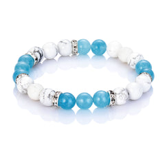 Celestial Halo · Lapis & Gemstone Beaded Bracelet (8mm)