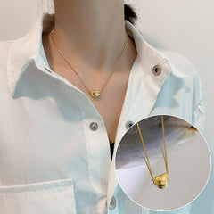 Versatile Minimalist Titanium Steel Pearl Pendant Necklace