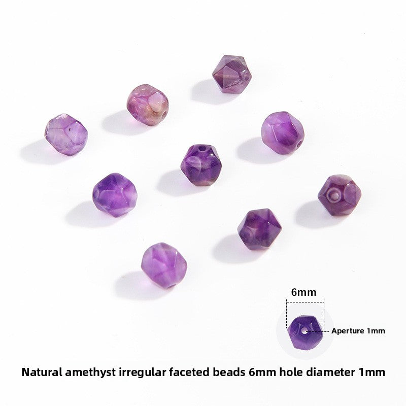 Irregular faceted amethyst beads, lilac to deep purple, sizes 6–10 mm — Amethyst Star-Facets.