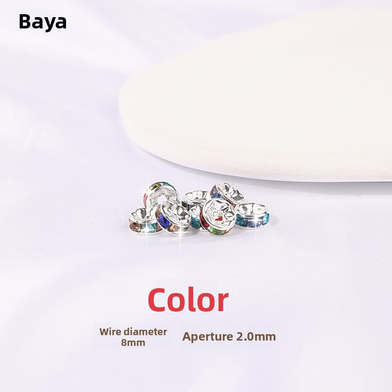 925 Silver Running Rings & Rhinestone Rondelle Spacers