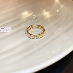 Baroque Pearl Tulip Open Ring – Korean Sweet Chic Series