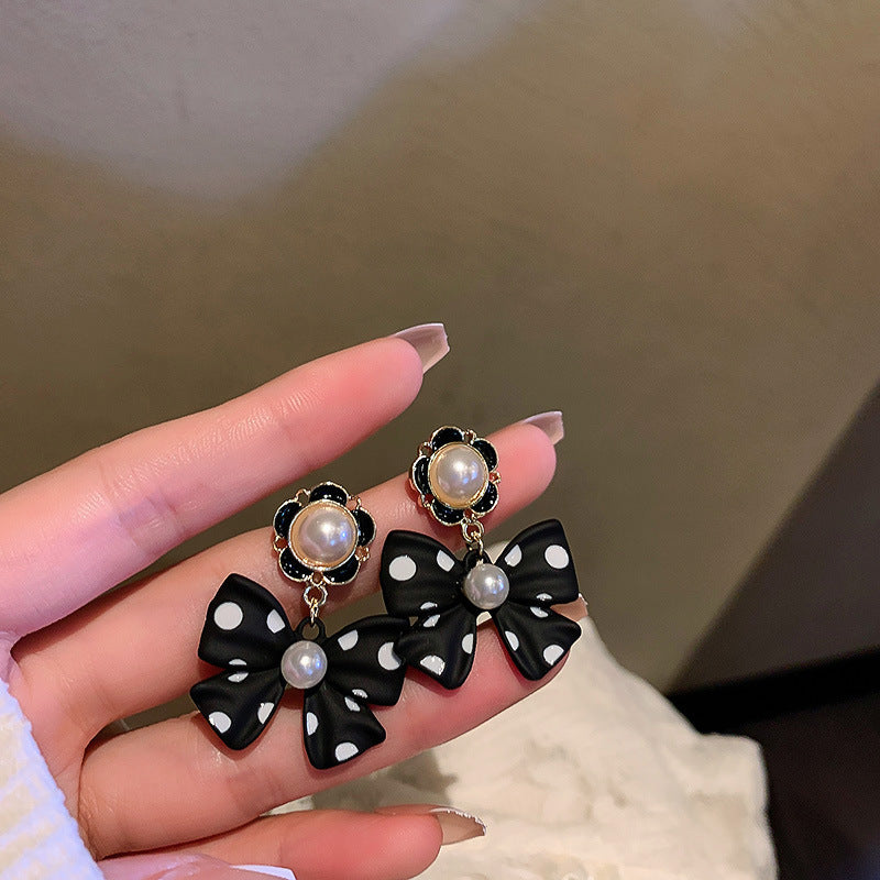 Camellia & Bow Earring Collection – Chic Light Luxury Retro Series