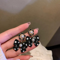 Camellia & Bow Earring Collection – Chic Light Luxury Retro Series