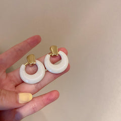 Stud earrings collection with enamel/stone cabochons, crystal accents and gold-tone settings — 43 variants — Eternal Heart Gem Earrings Collection.