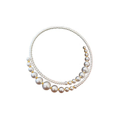 Glazenya Irregular Cross Pearl Choker — close-up of cross motif and pearls