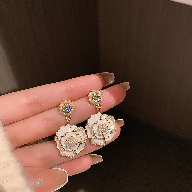 Stud earrings collection with enamel/stone cabochons, crystal accents and gold-tone settings — 43 variants — Eternal Heart Gem Earrings Collection.