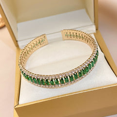 Dazzling Zircon Letter Bangle – Trendy Cold Chic Jewelry