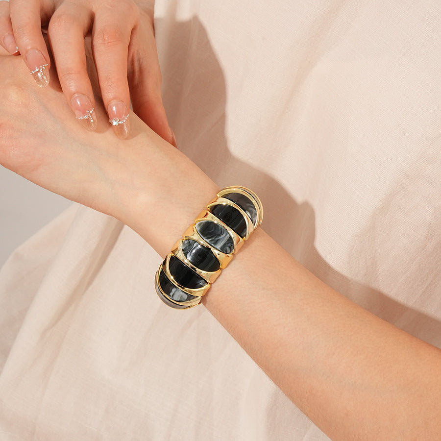 Gilded Capsule Resin Bangle