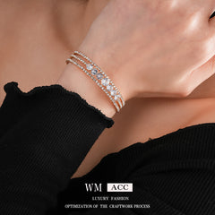 Vintage Geometric Zircon Bracelet Series – Minimalist Chic Elegance