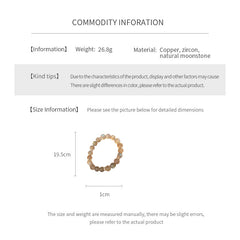 Natural moonstone bracelet with zircon accents — Lunar Whisper Bracelet by Glazenya.