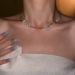 Baroque freshwater pearl colorful bead necklace and bracelet set – light luxury elegant women’s jewelry