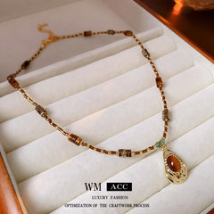 Baroque freshwater pearl colorful bead necklace and bracelet set – light luxury elegant women’s jewelry
