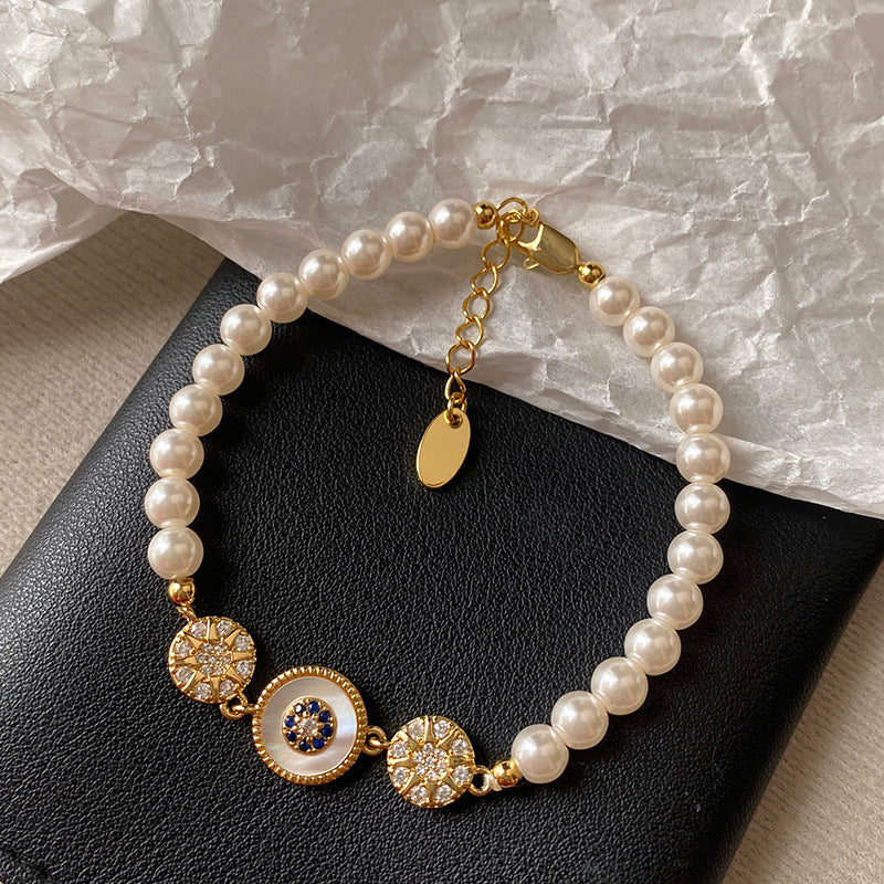 Rosélia Pearl Duo Necklace & Bracelet – French Vintage Chic