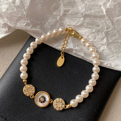Rosélia Pearl Duo Necklace & Bracelet – French Vintage Chic