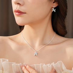 Blue Pup Pendant & Earrings Set