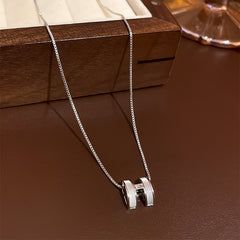 Versatile Minimalist Titanium Steel Pearl Pendant Necklace