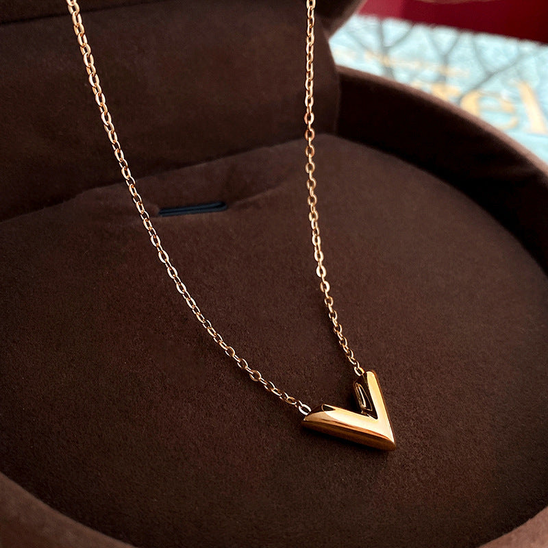 Versatile Minimalist Titanium Steel Pearl Pendant Necklace