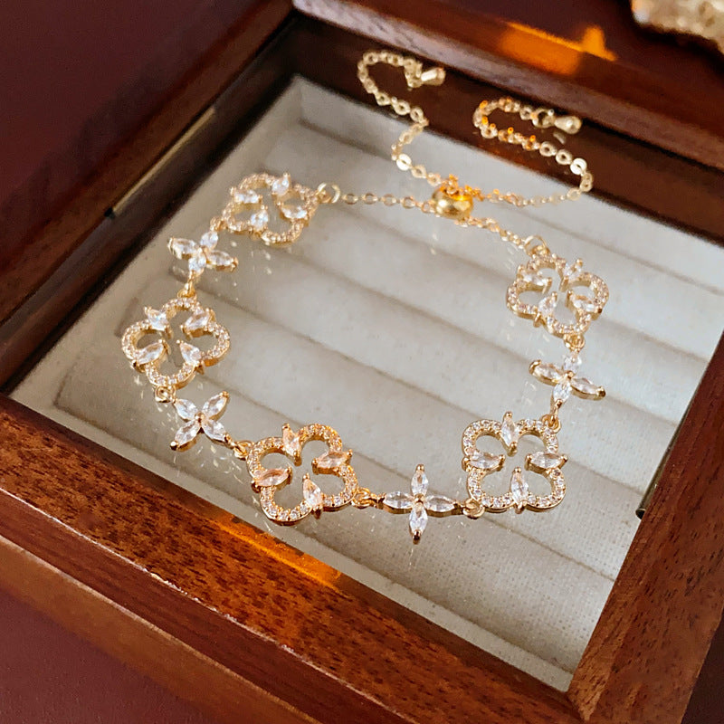Vintage Geometric Zircon Bracelet Series – Minimalist Chic Elegance