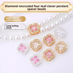 Luxe Quatrefoil spacer bead with pavé zircon halo (Ø11 mm, 2 mm hole).