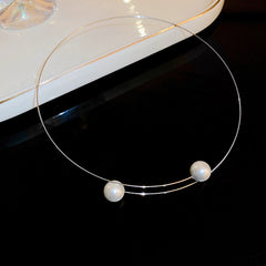 Glazenya Irregular Cross Pearl Choker — close-up of cross motif and pearls