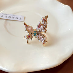 Vintage Open Ring Series – copper adjustable rings with floral, geometric, enamel, and zircon designs in retro chic style
