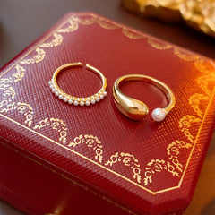 Baroque Pearl Tulip Open Ring – Korean Sweet Chic Series