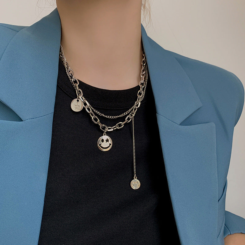 Versatile Minimalist Titanium Steel Pearl Pendant Necklace