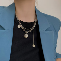 Versatile Minimalist Titanium Steel Pearl Pendant Necklace