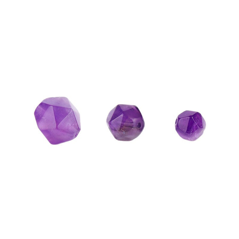 Irregular faceted amethyst beads, lilac to deep purple, sizes 6–10 mm — Amethyst Star-Facets.