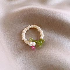 Baroque Pearl Tulip Open Ring – Korean Sweet Chic Series