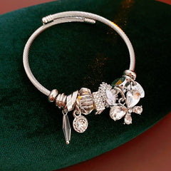 Glimmerwing Luxe Charm Bangle with butterfly and crystal charms – Glazenya jewelry