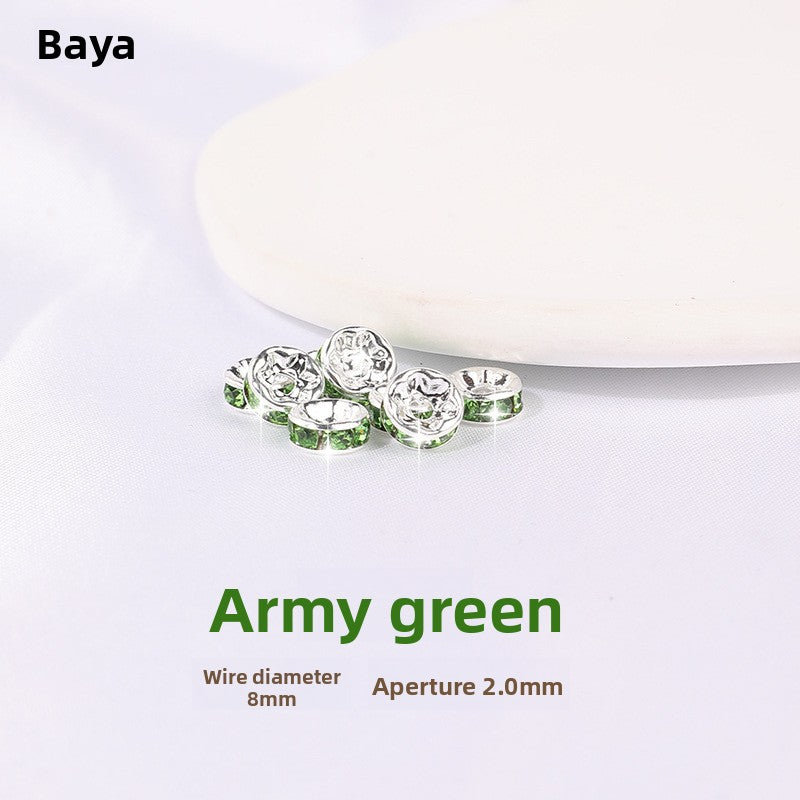 925 Silver Running Rings & Rhinestone Rondelle Spacers