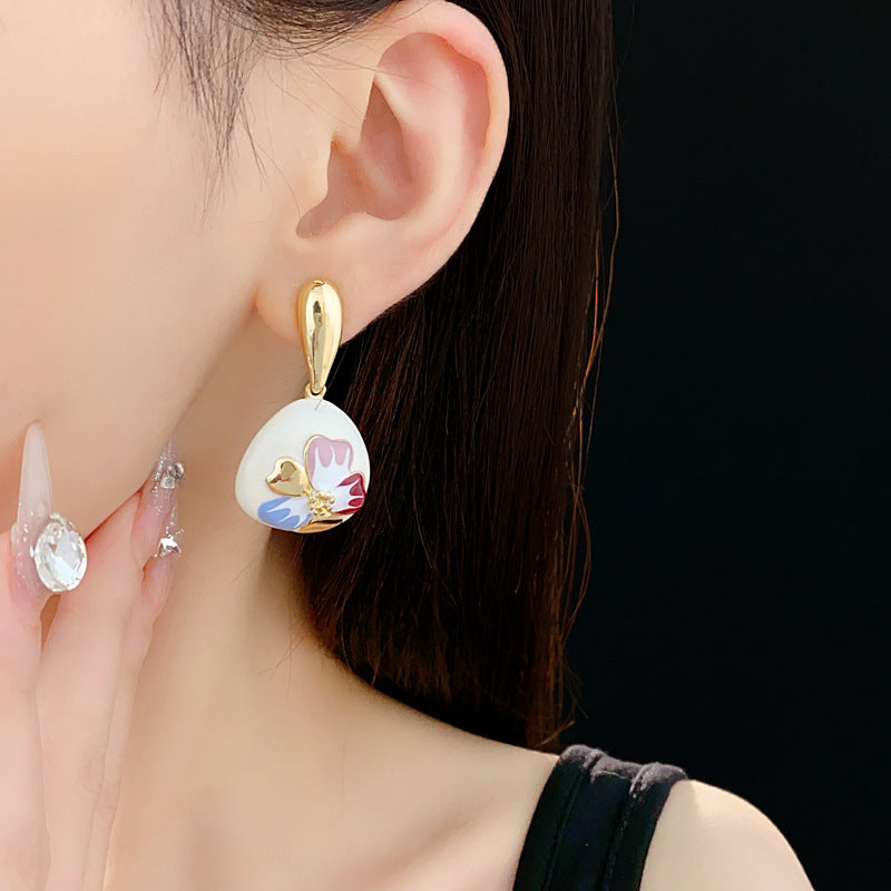 Pastel Bloom Enamel Drop Earrings