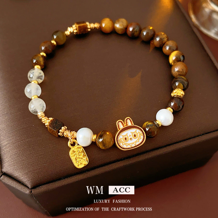 Tiger Eye beaded bracelet in gift box – elegant handmade jewelry for women
