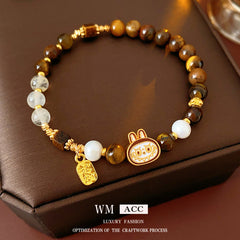 Tiger Eye beaded bracelet in gift box – elegant handmade jewelry for women